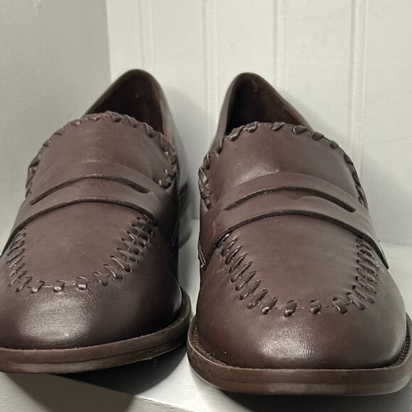 Schutz Lenon Leather Flat in Brown Size 11 - Picture 5 of 8